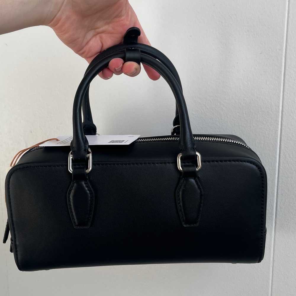 Quince Italian Leather Mini Bowler Crossbody Satchel - Picture 6 of 7